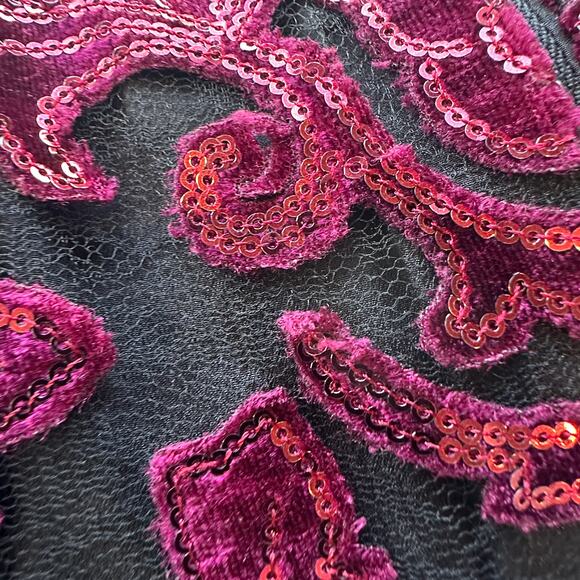 Dress the Population Black Floral Strapless Gown XS Bustier Sequin Designer $400 - Picture 13 of 13